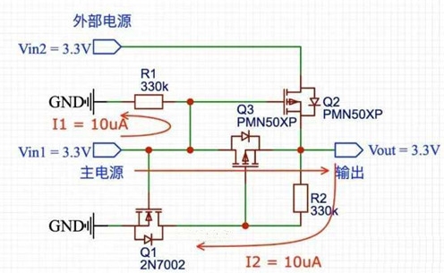 ��Ч�͹���MOS���Զ��л���·�����⣬������Я�豸��Դ����